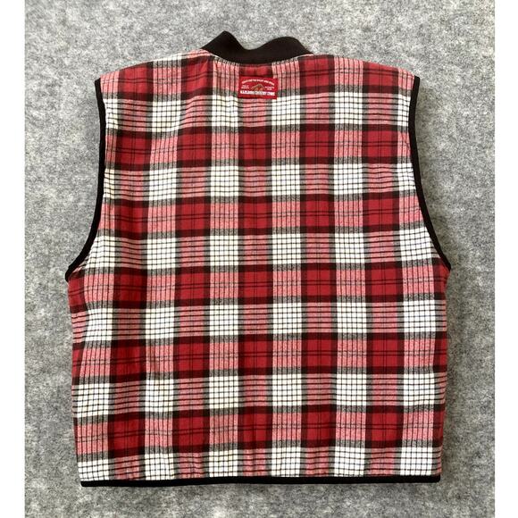 Marlboro Vest Mens Large Plaid Black Reversible Zip Up Country Store Western - Picture 9 of 9